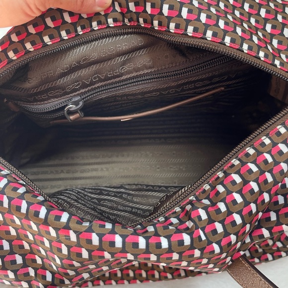 Prada Tessuto Stampat hand bag with leather shoulder strap - Picture 9 of 13
